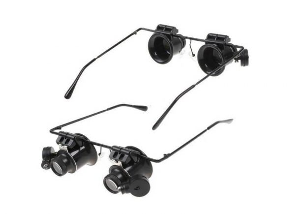 OKULARY LUPA ZEGARMISTRZOWSKA MOCNA LED 20x 15mm