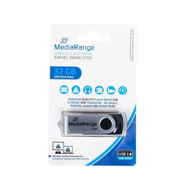 MEDIARANGE PENDRIVE USB 2.0 32GB FLASH TWISTER
