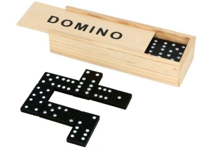 DOMINO 28 X DREWNIANE KLOCKI GRA RODZINNA PUDEŁKO