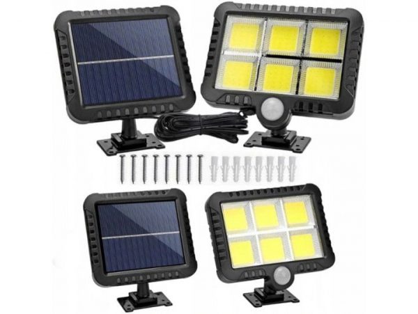 LAMPA SOLARNA Z CZUJNIKIEM RUCHU ZMIERZCHU 120 LED