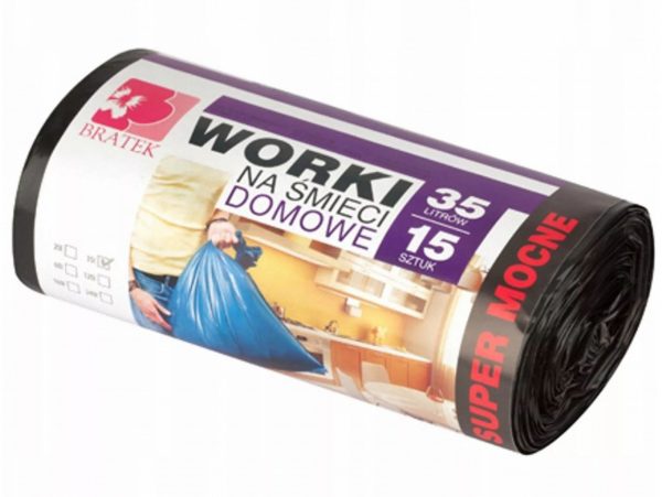 WORKI NA ŚMIECI SUPER MOCNE 35L BRATEK ODPADY