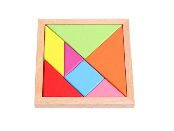 TANGRAM GRA LOGICZNA UKŁADANKA KLOCKI DREWNIANE