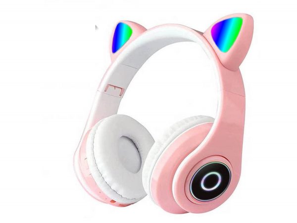 SŁUCHAWKI NAUSZNE BLUETOOTH LED B39 KOCIE USZY RGB