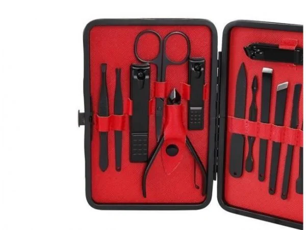 PRZYBORNIK ZESTAW DO PAZNOKCI CĄŻKI MANICURE ETUI