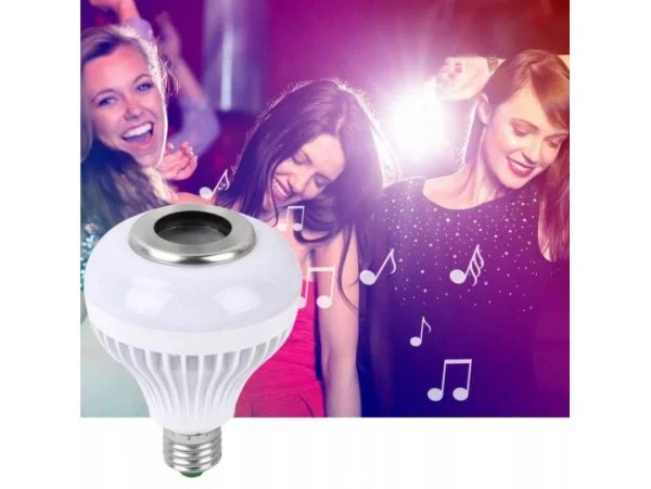 ŻARÓWKA KOLOROWA LED RGB BLUETOOTH GŁOŚNIK + PILOT