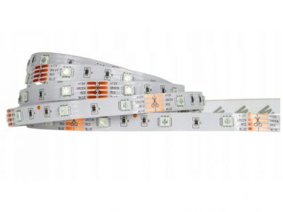 TAŚMA LED WODOODPORNA 3528 RGB 5M +PILOT ZASILACZ