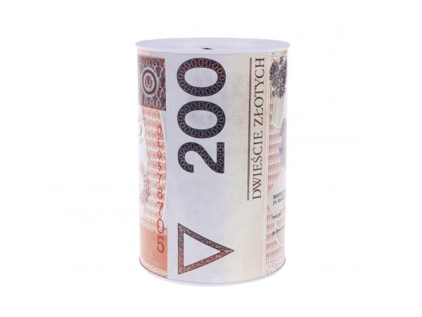SKARBONKA PUSZKA METALOWA PIENIĄDZE BANKNOT