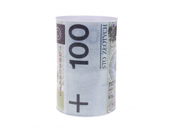 SKARBONKA PUSZKA METALOWA PIENIĄDZE BANKNOT