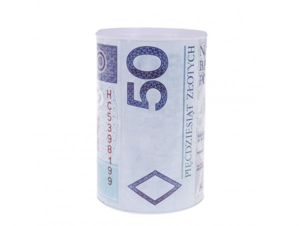 SKARBONKA PUSZKA METALOWA PIENIĄDZE BANKNOT