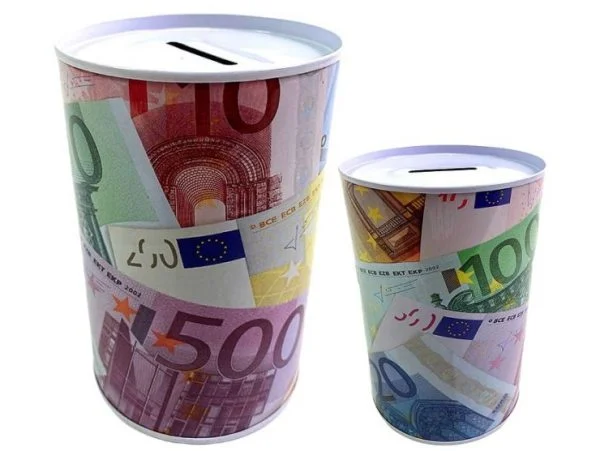 SKARBONKA PUSZKA METALOWA PIENIĄDZE BANKNOT
