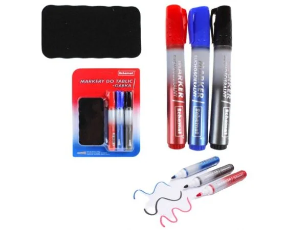 3x MARKER MAZAK DO TABLIC SUCHOŚCIERALNYCH +GĄBKA