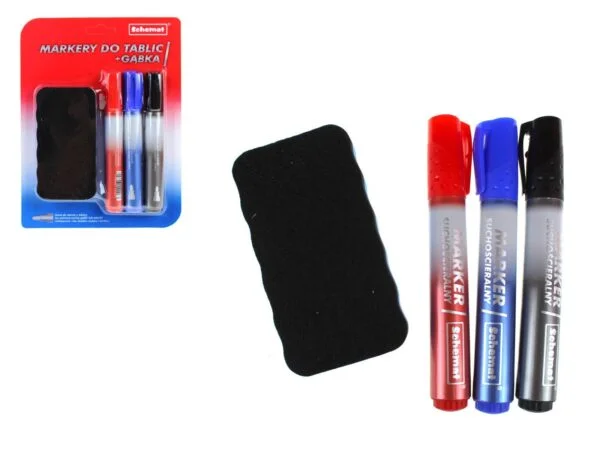 3x MARKER MAZAK DO TABLIC SUCHOŚCIERALNYCH +GĄBKA