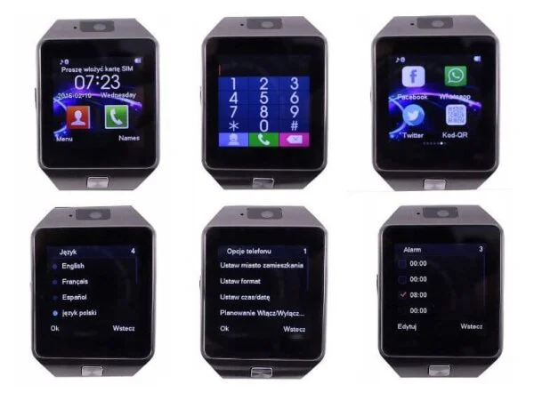 SMARTWATCH ZEGAREK SMART KAMERA MENU PL