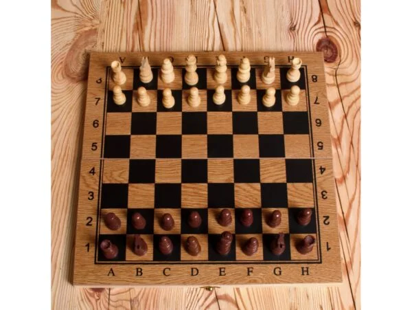 SZACHY TRADYCYJNE DREWNIANE WARCABY TRYKTRAK 3w1