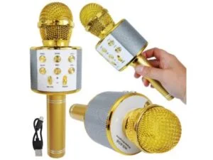 MIKROFON KARAOKE KOŁO - BEZ ETUI - złoty