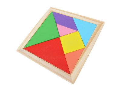 TANGRAM GRA LOGICZNA UKŁADANKA KLOCKI DREWNIANE