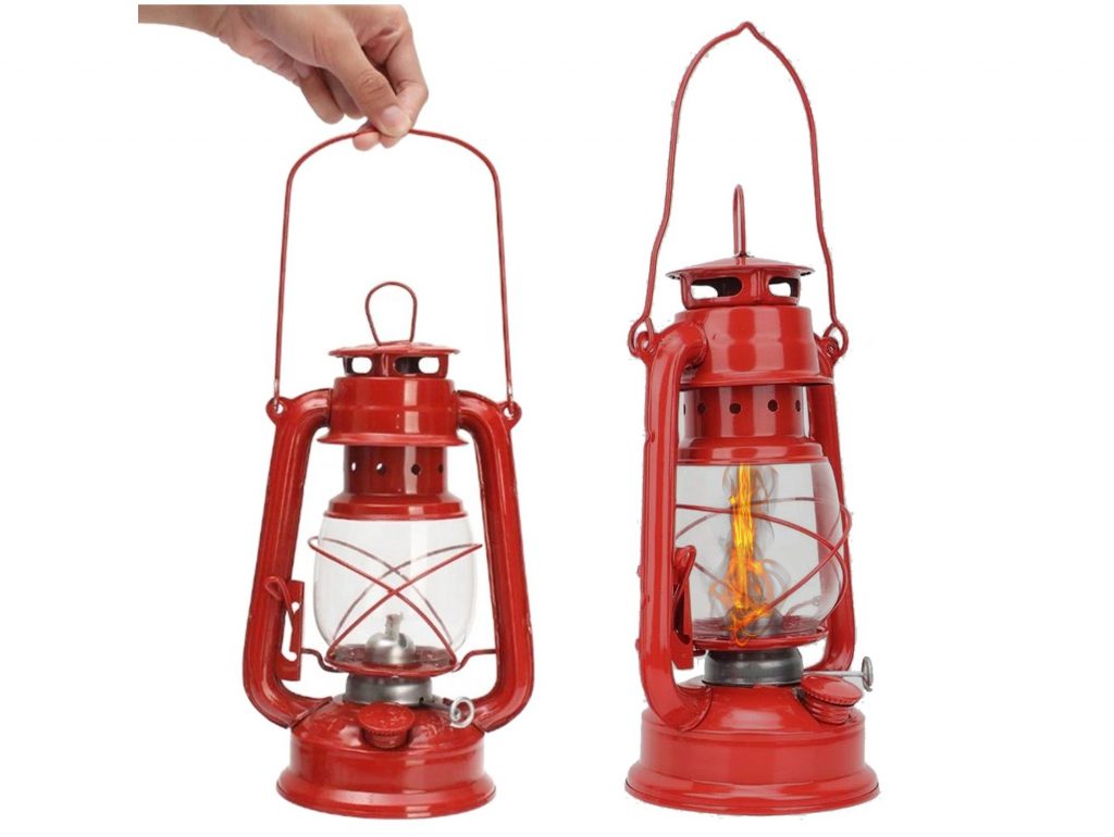 LAMPA NAFTOWA 24cm - czerwony