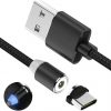 KABEL USB-MICRO USB-C LIGHTNING TYP-C 3w1 MAGNETYCZNY - czarny