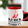 KUBEK DO SUBLIMACJI 330ML CZERWONY UCHWYT SERCE - grupa dzień kobiet