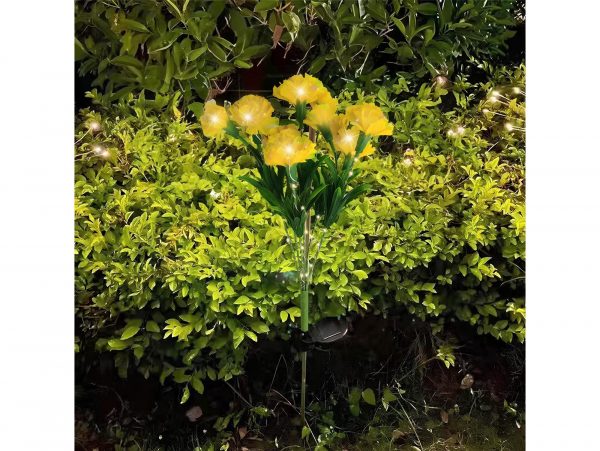 LAMPA SOLARNA OGRODOWA KWIATY - żółte kwiaty
