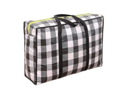 TORBA GOSPODARCZA 68x50x24cm - czarno-biała kratka
