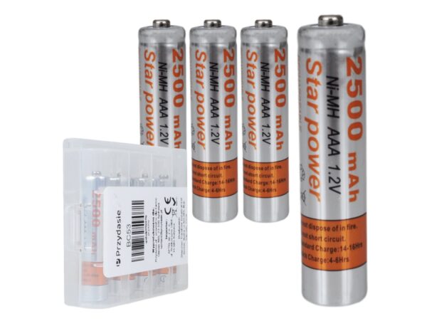 4szt x AKUMULATORKI BATERIA AAA MALE 2500mAh R3