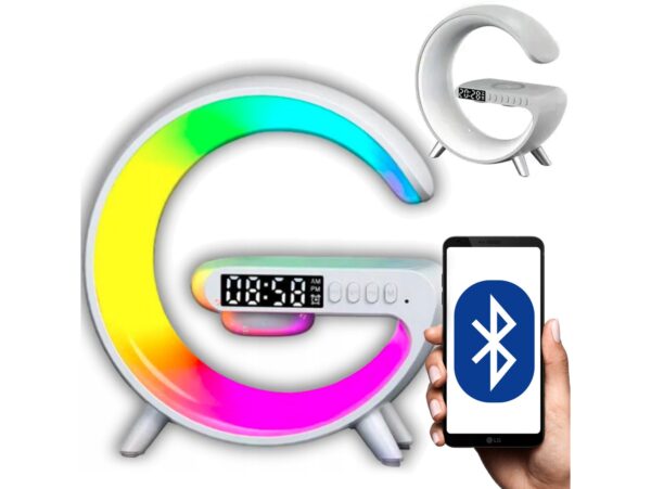 GŁOŚNIK BLUETOOTH LAMPKA LED ŁADOWARKA