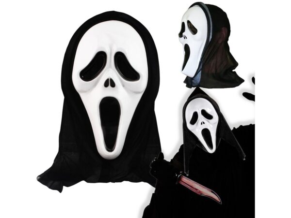 MASKA KRZYK Z KAPTUREM KOSTIUM IMPREZA HALLOWEEN