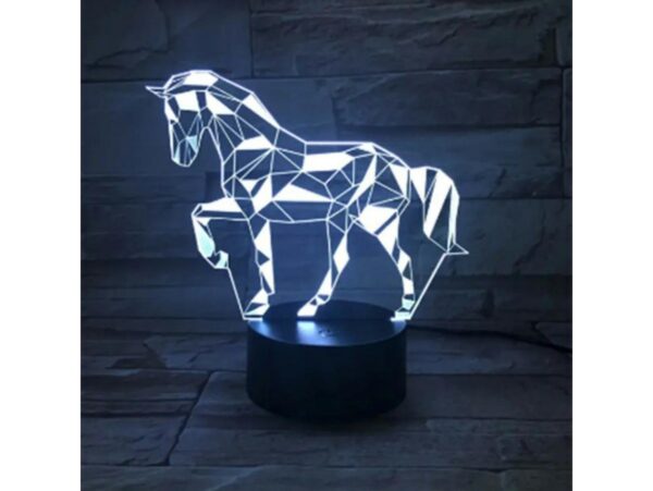 LAMPKA NOCNA 3D LED 19CM - jednorożec