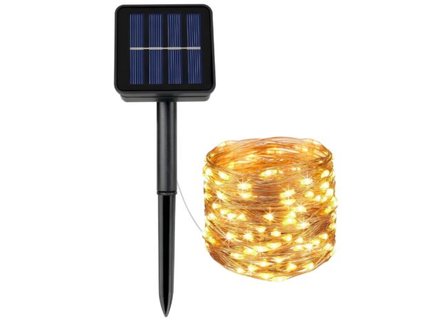 LAMPKI 100 LED DRUCIKI SOLARNE 12m - ciepły biały