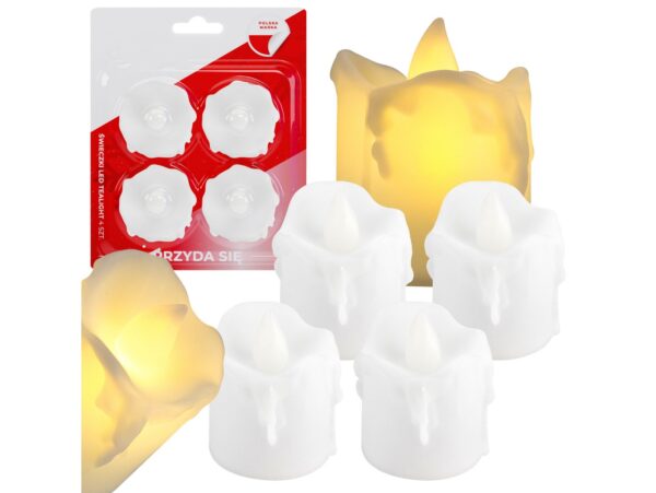 ŚWIECZKA NA BATERIE LED LAMPKA TEALIGHT 4SZT