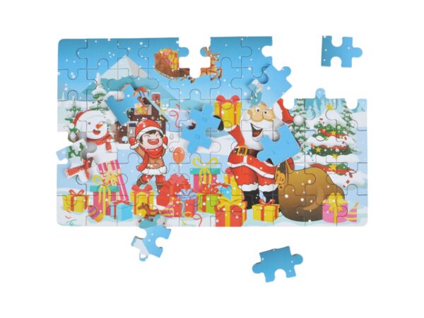 PUZZLE ŚWIĄTECZNE W PUSZCE 60El - Mikołaj z prezentami