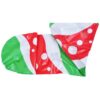 BALON CUKIEREK ŚWIĄTECZNY 90CM - zielono czerwone paski z kropkami