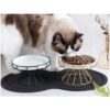 MATA POD MISKĘ DLA PSA KOTA - czarny