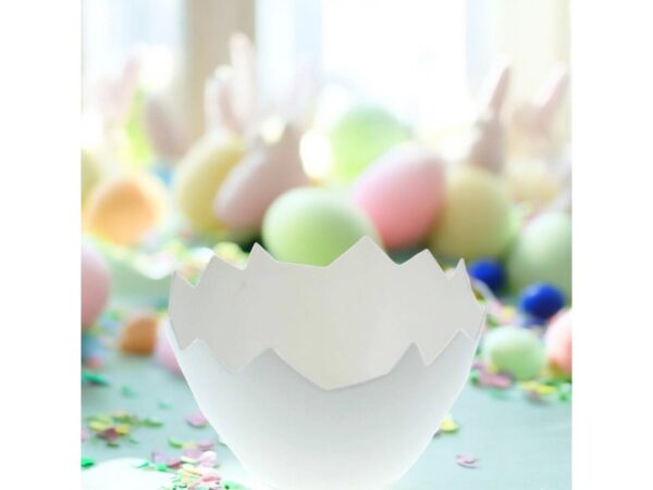 OSŁONKA DONICZKA WIELKANOC SKORUPKA 12CM - biały