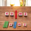 PATYCZKI DREWNIANE DO NAUKI LICZENIA CYFERKI ZNAKI