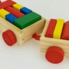 POCIĄG DREWNIANY WAGONIKI KLOCKI