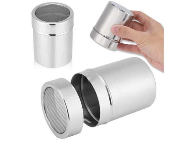 POJEMNIK Z SITKIEM DO CUKRU KAKAO