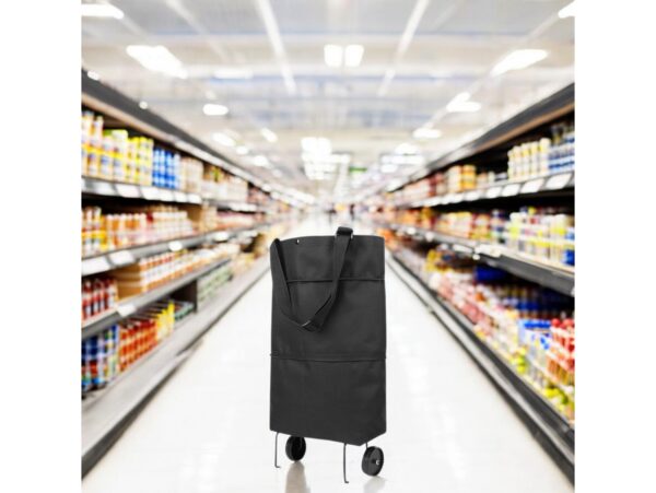 SKŁADANA TORBA NA KÓŁKACH - czarny