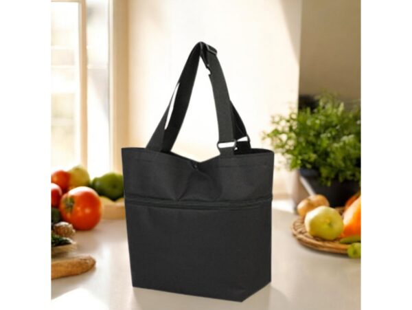 SKŁADANA TORBA NA KÓŁKACH - czarny