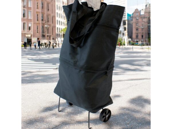 SKŁADANA TORBA NA KÓŁKACH - czarny