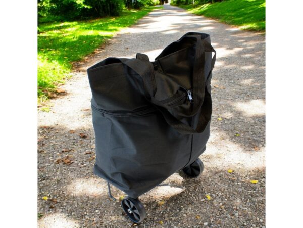SKŁADANA TORBA NA KÓŁKACH - czarny