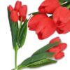 TULIPAN BUKIET SZTUCZNY PIANKOWY 5 KWIATÓW 29cm - czerwony