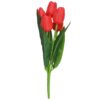 TULIPAN BUKIET SZTUCZNY PIANKOWY 5 KWIATÓW 29cm - czerwony