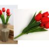 TULIPAN BUKIET SZTUCZNY PIANKOWY 5 KWIATÓW 29cm - czerwony