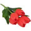 TULIPAN BUKIET SZTUCZNY PIANKOWY 5 KWIATÓW 29cm - czerwony