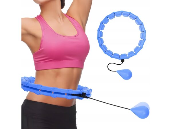 HULA HOOP Z OBCIĄŻNIKIEM MASAŻEREM 45CM - niebieski