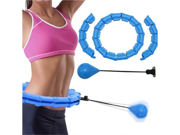 HULA HOOP Z OBCIĄŻNIKIEM MASAŻEREM 45CM - niebieski