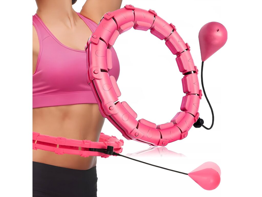 HULA HOOP Z OBCIĄŻNIKIEM MASAŻEREM 50CM - różowy
