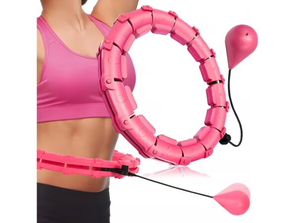 HULA HOOP Z OBCIĄŻNIKIEM MASAŻEREM 50CM - różowy